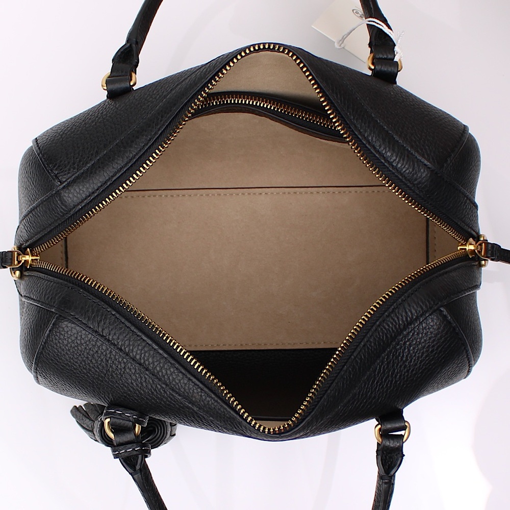 Tory Burch Thea Satchel Crossbody In Black - Picture 9 of 11